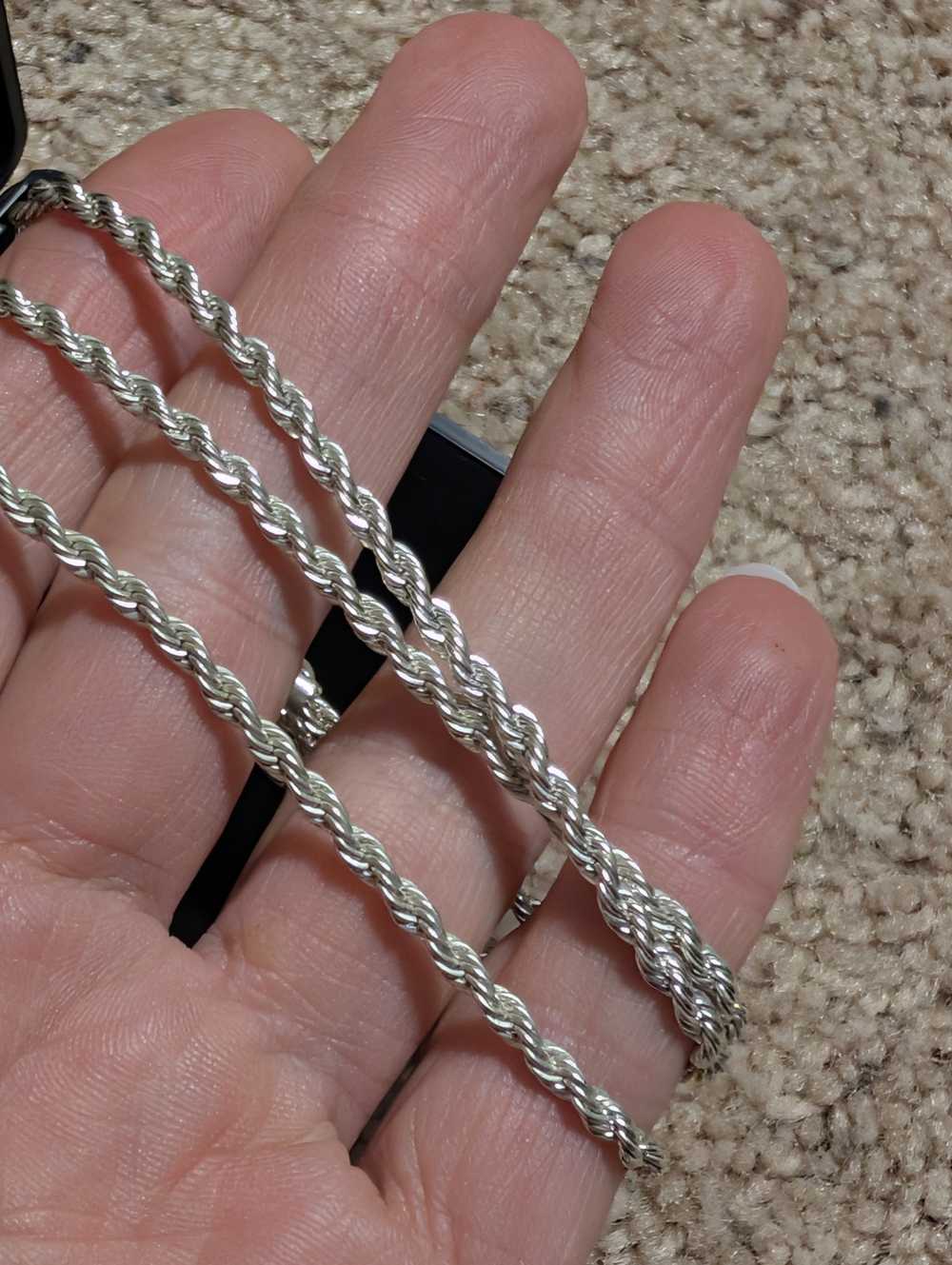 20 Inch Silver twisted Rope Chain - Picture 4 of 8